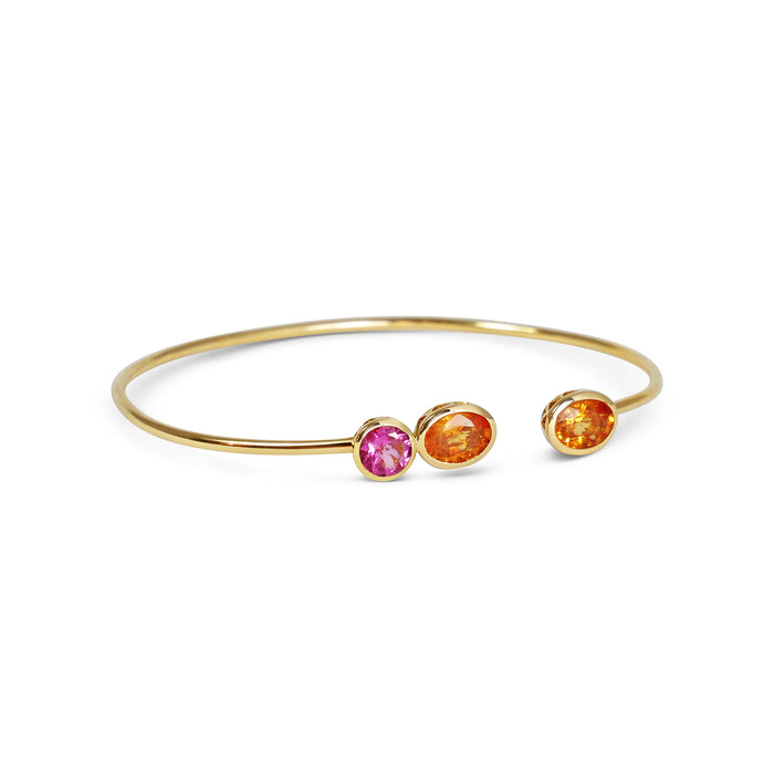 Bracelet Inséparable - Orange Sapphires  & Pink Tourmaline