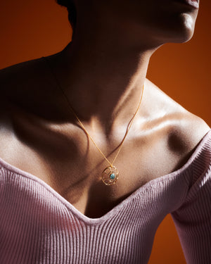 Pivoine necklace - Aquamarine