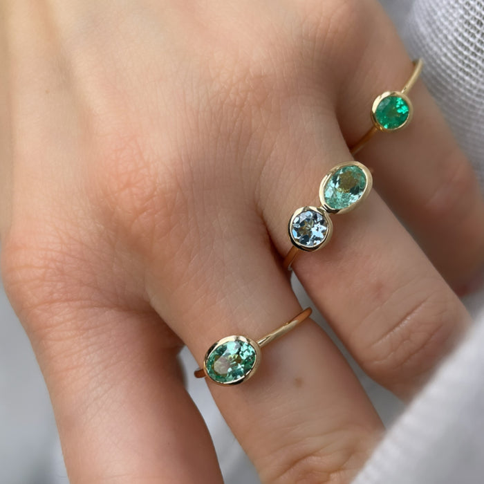 Inséparables - Russian Emerald & Aquamarine