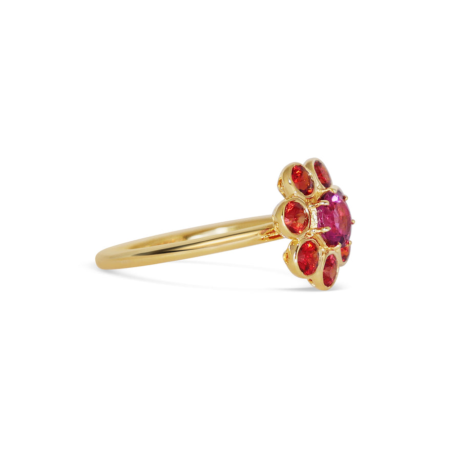 Paquerette - Pink Tourmaline & Orange Sapphire