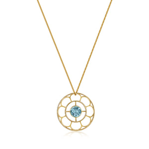 Pivoine necklace - Aquamarine