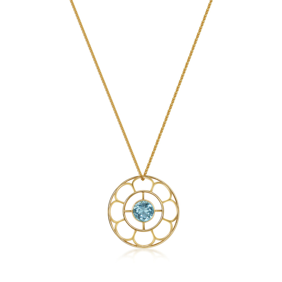 Pivoine necklace - Aquamarine