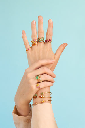 Inséparables - Aquamarine & Pink Tourmaline