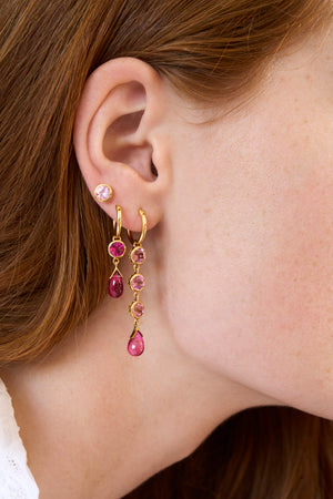 Petites Gouttes D'Or Précieuses - Pink Tourmaline