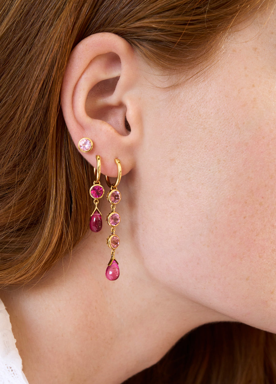 Petites Gouttes D'Or Précieuses - Pink Tourmaline