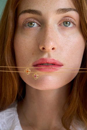 Primavera necklace - Orange Sapphire