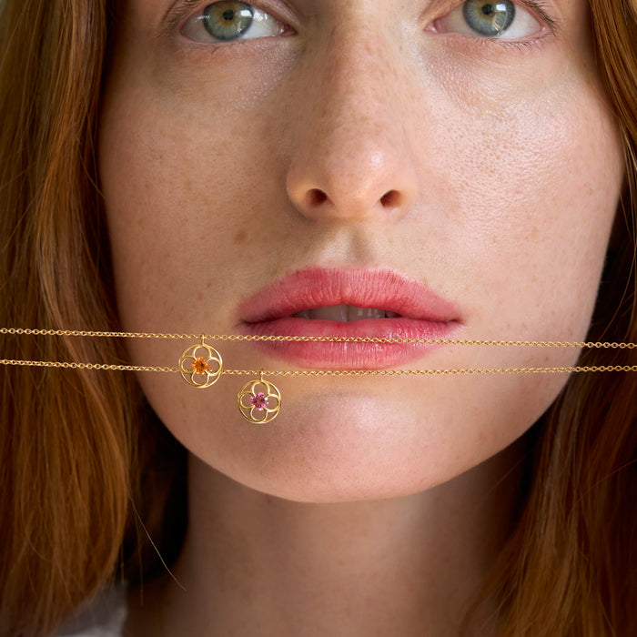 Primavera necklace - Orange Sapphire