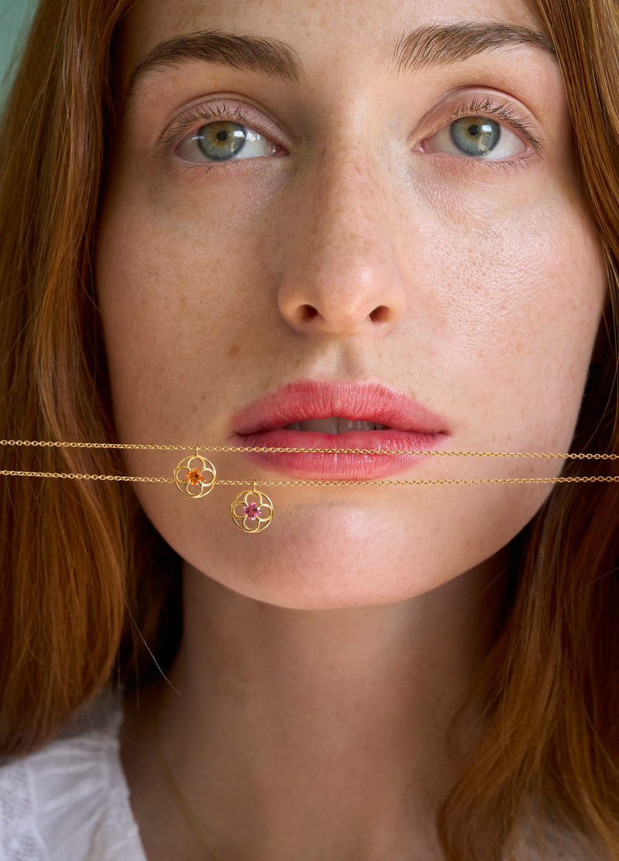 Primavera necklace - Orange Sapphire