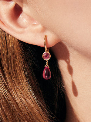 Petites Gouttes D'Or Précieuses - Pink Tourmaline