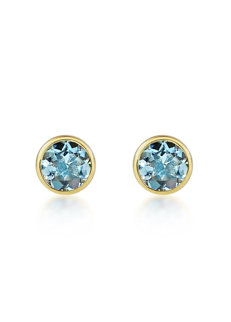 Petits Boutons D'Or - Aquamarine