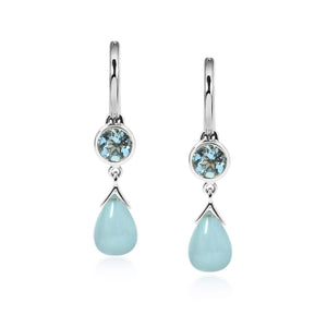 Petites Gouttes D'Or Précieuses - Aquamarine