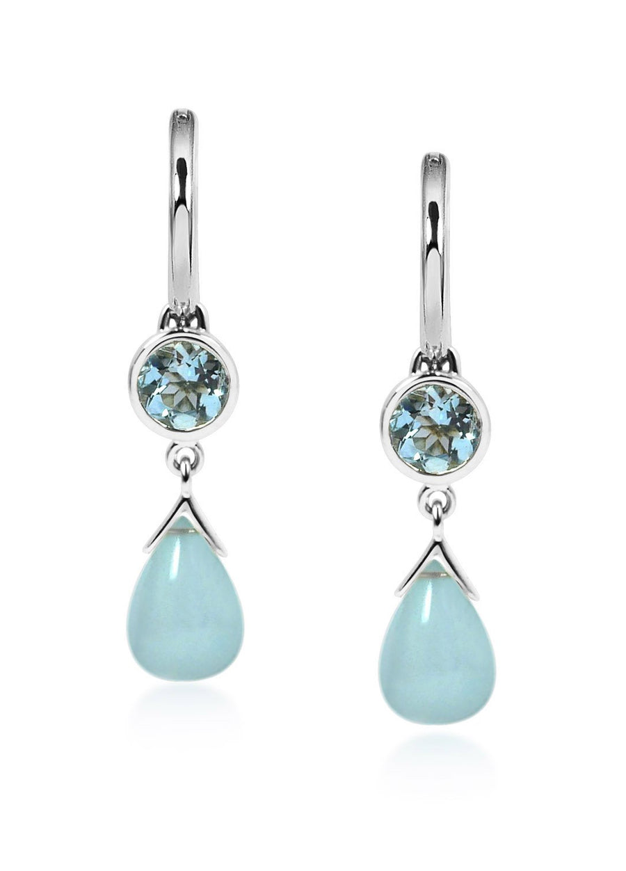 Petites Gouttes D'Or Précieuses - Aquamarine