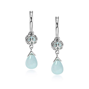 Petites Gouttes D'Or Précieuses - Aquamarine