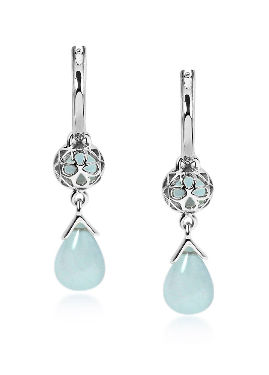 Petites Gouttes D'Or Précieuses - Aquamarine