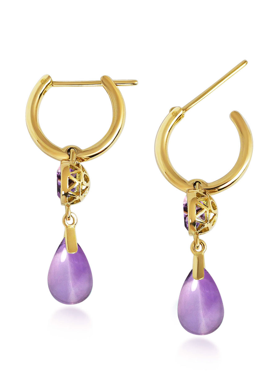Petites Gouttes D'Or Précieuses - Amethyst