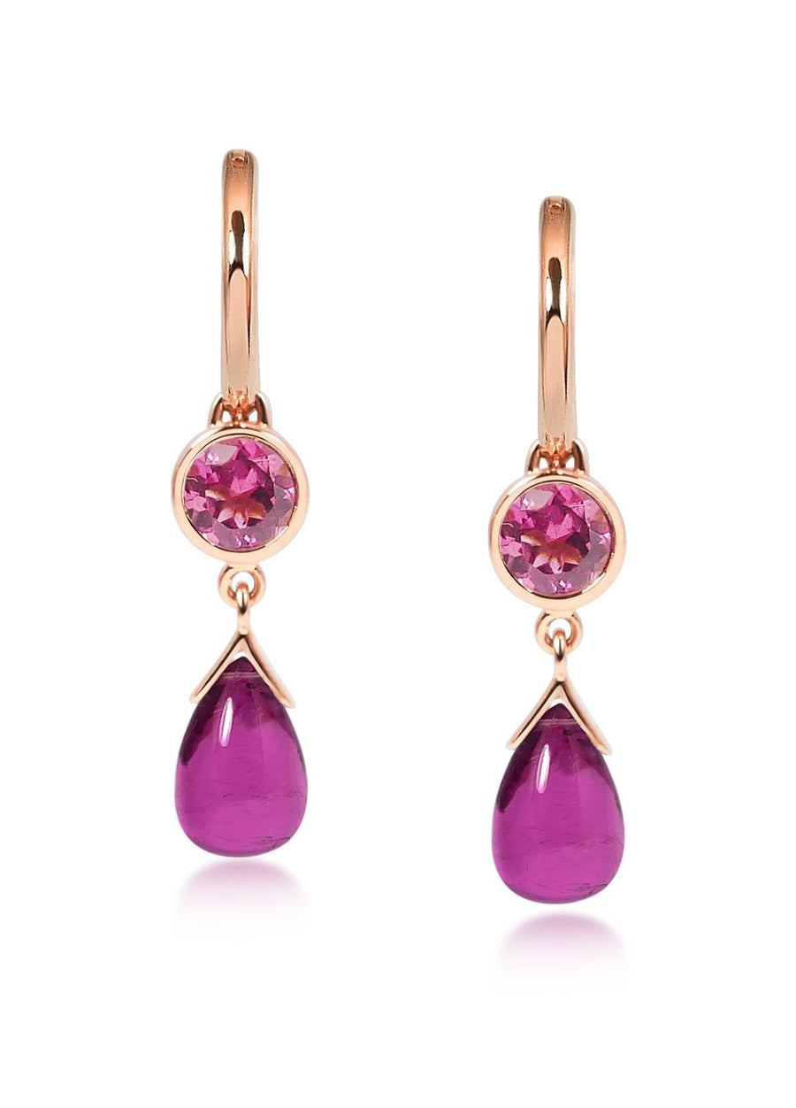 Petites Gouttes D'Or Précieuses - Pink Tourmaline