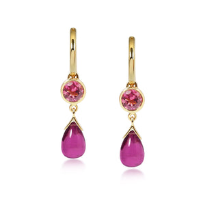Petites Gouttes D'Or Précieuses - Pink Tourmaline