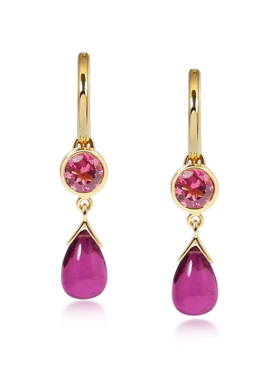 Petites Gouttes D'Or Précieuses - Pink Tourmaline