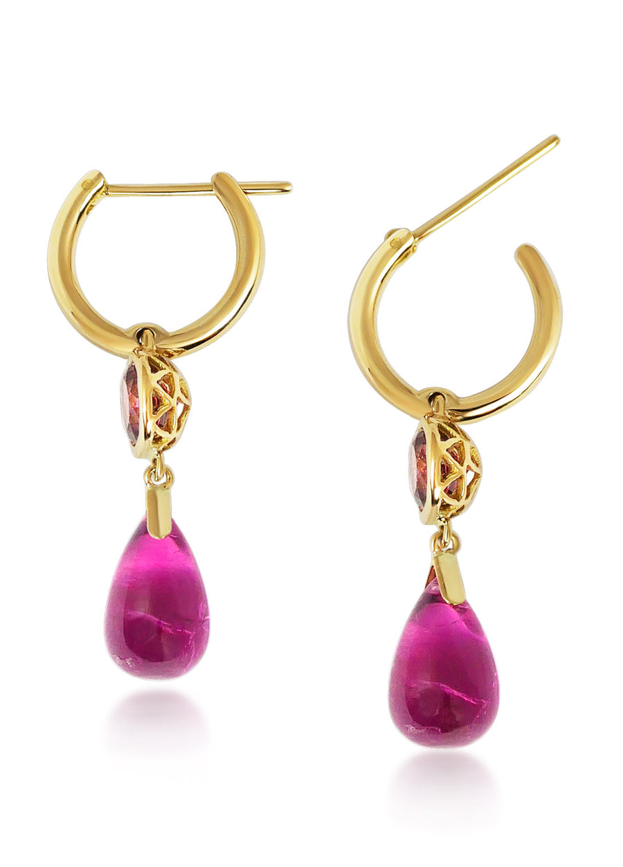 Petites Gouttes D'Or Précieuses - Pink Tourmaline