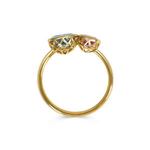 Inséparables - Aquamarine & Pink Tourmaline