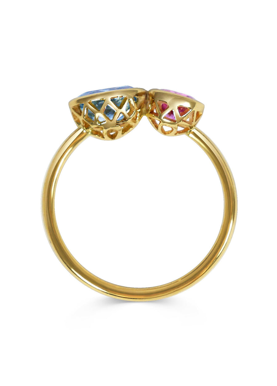 Inséparables - Aquamarine & Pink Tourmaline