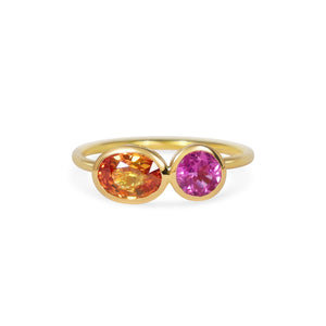 Inséparables - Orange Sapphire & Pink Tourmaline