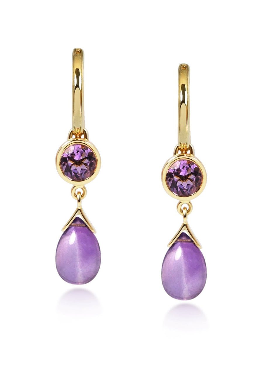 Petites Gouttes D'Or Précieuses - Amethyst